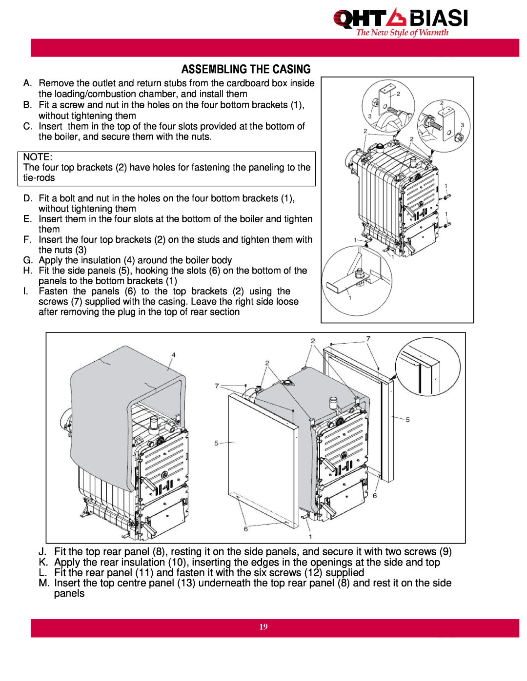 QHT Boiler manual Assembling The Casing 