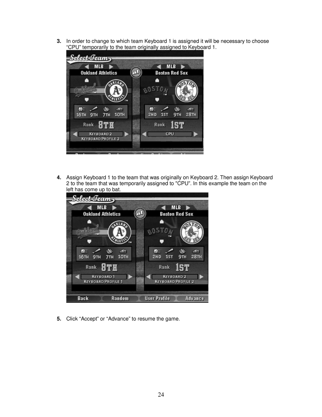 QMotions Baseball game manual 