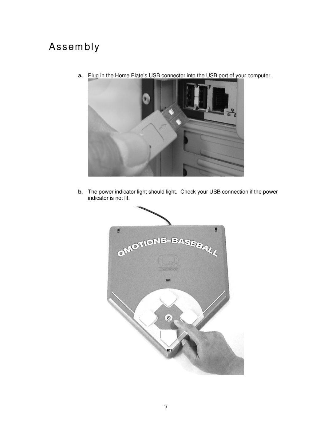 QMotions Baseball game manual Assembly 