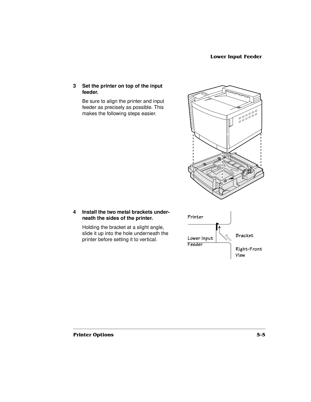 QMS QMS magicolor 2 DeskLaser, 1800486-001C manual Set the printer on top of the input feeder 