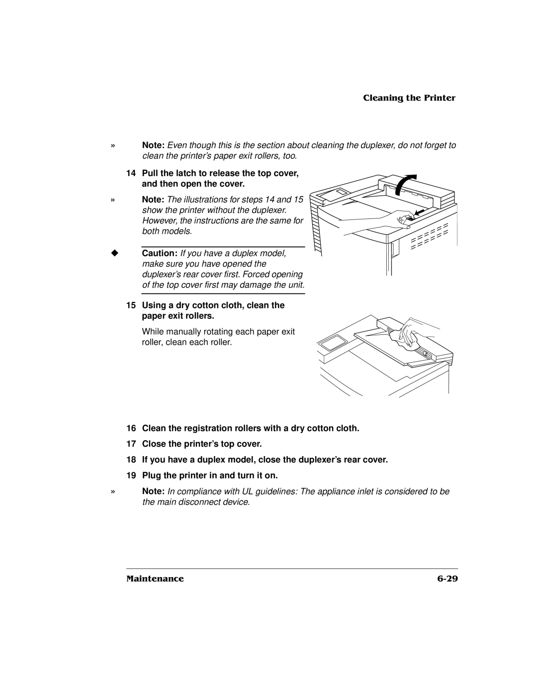 QMS QMS magicolor 2 DeskLaser, 1800486-001C manual Using a dry cotton cloth, clean the paper exit rollers 