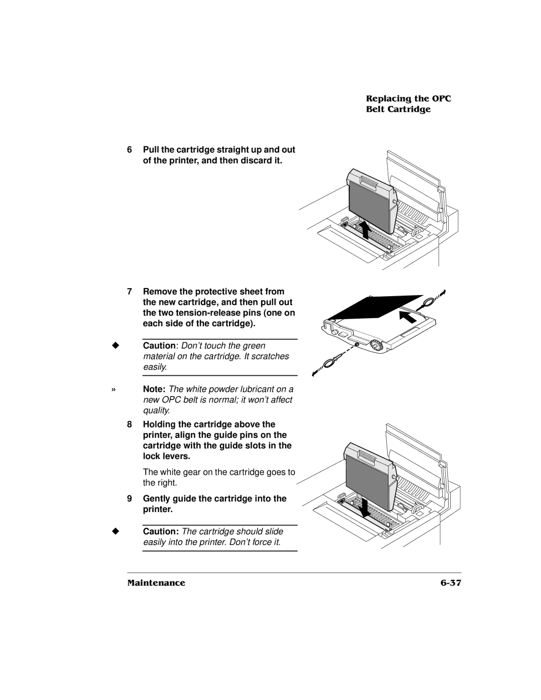 QMS QMS magicolor 2 DeskLaser, 1800486-001C manual Gently guide the cartridge into the printer 