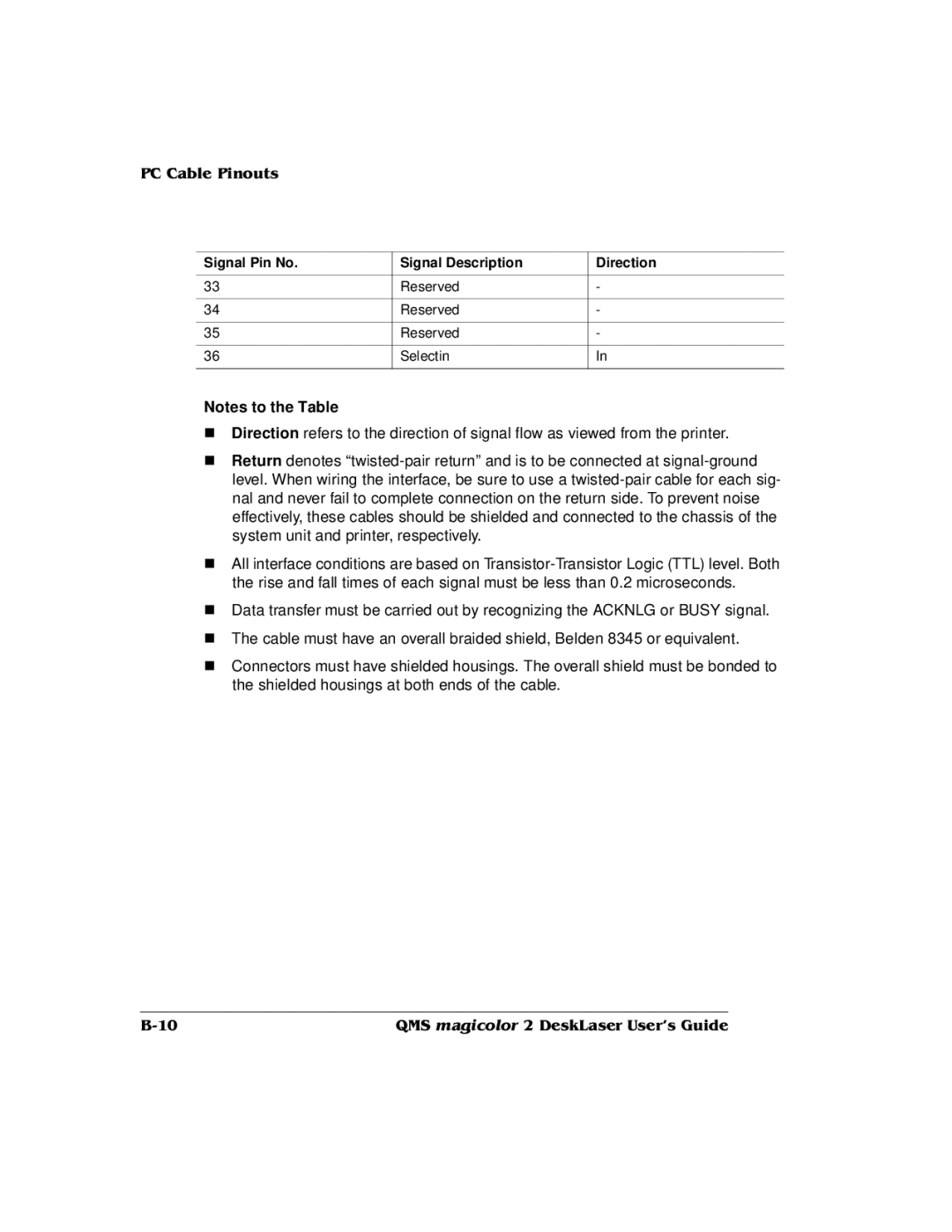 QMS 1800486-001C, QMS magicolor 2 DeskLaser manual Reserved Selectin 