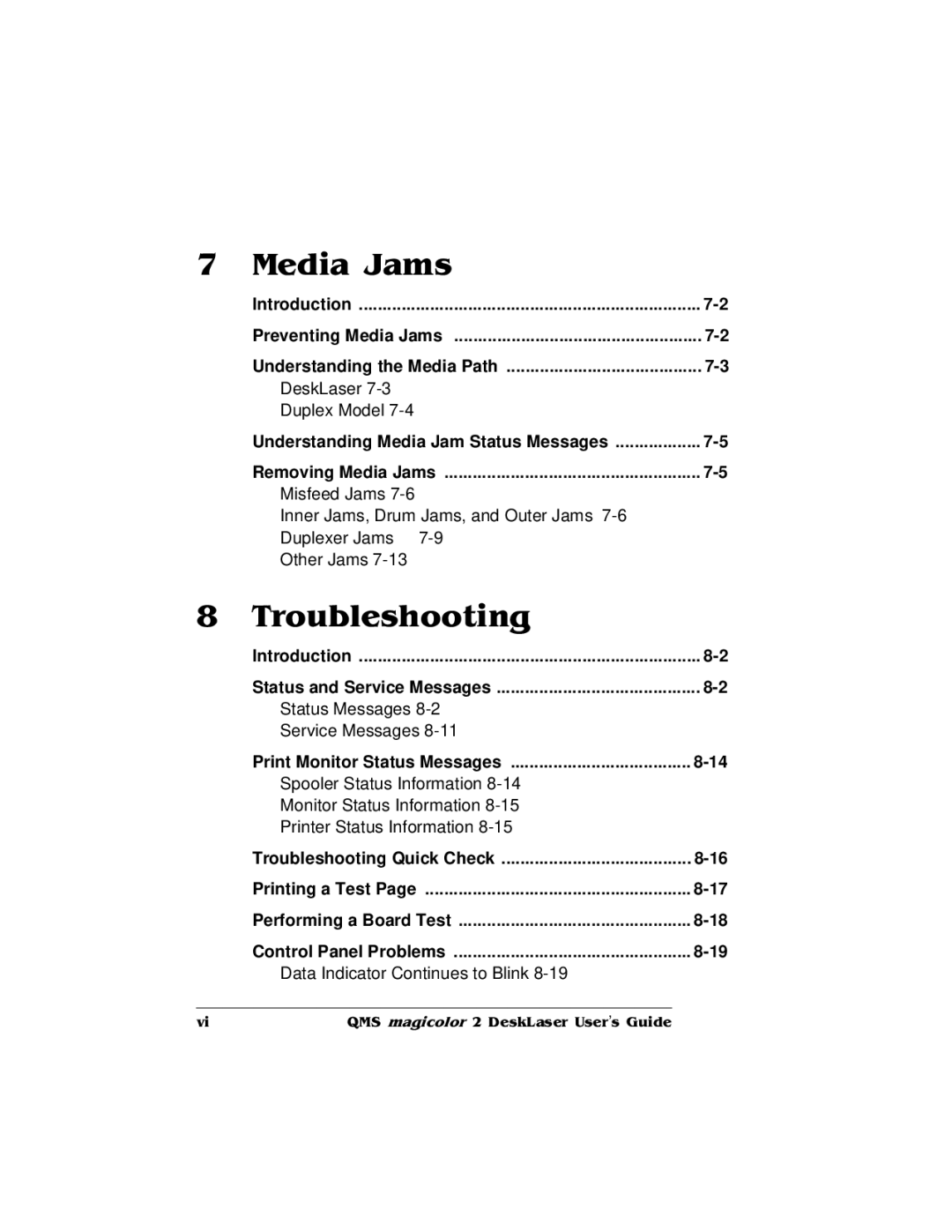 QMS 1800486-001C manual Understanding the Media Path, Understanding Media Jam Status Messages, Status and Service Messages 