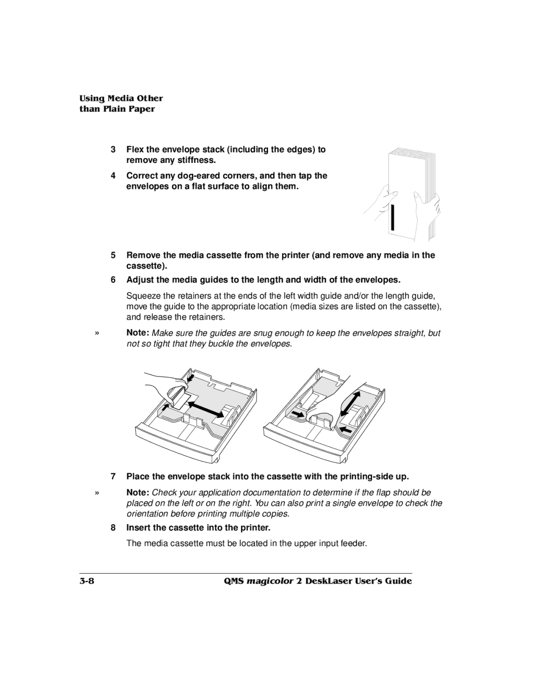 QMS 1800486-001C, QMS magicolor 2 DeskLaser manual Insert the cassette into the printer 