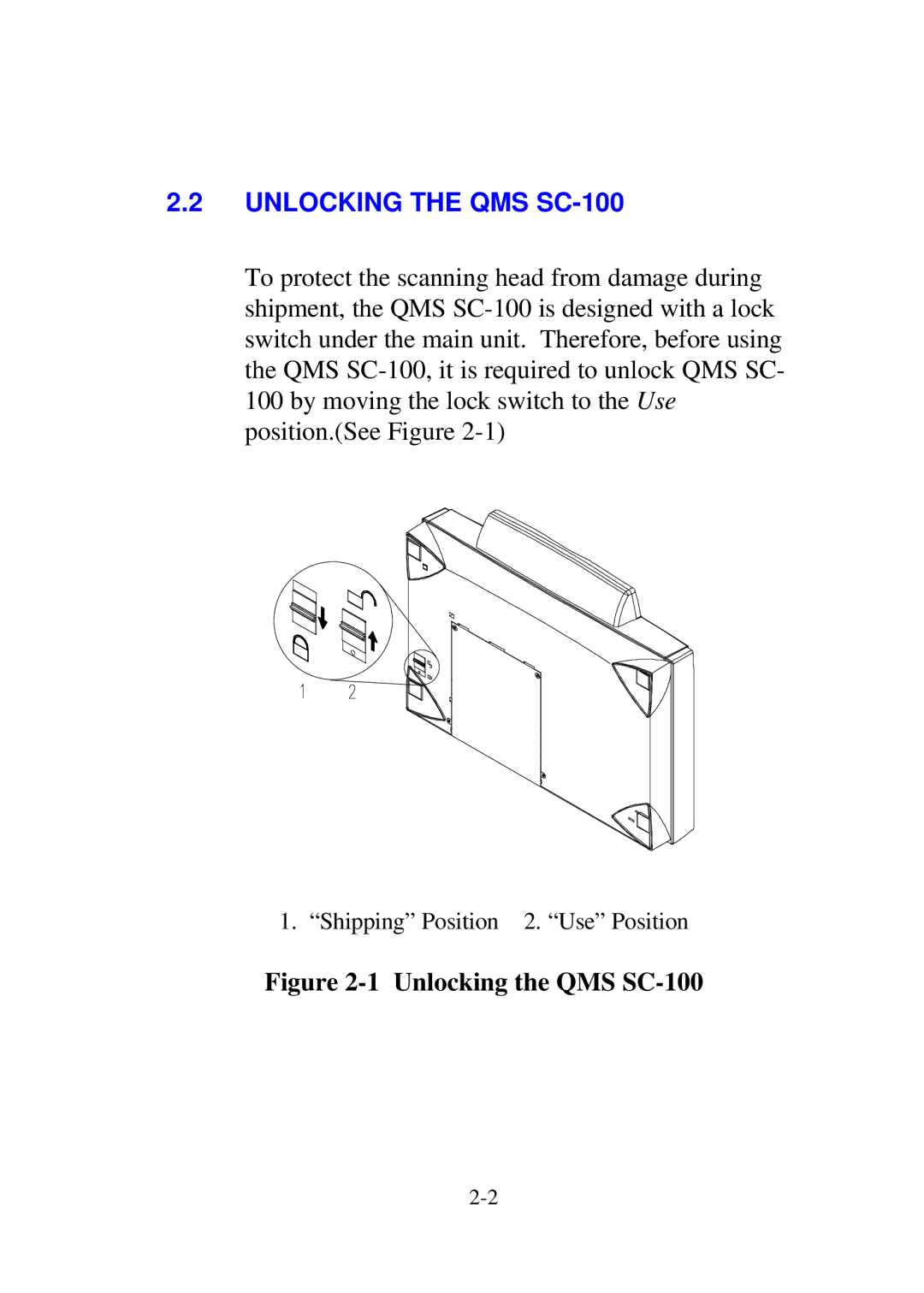 QMS user manual Unlocking the QMS SC-100 