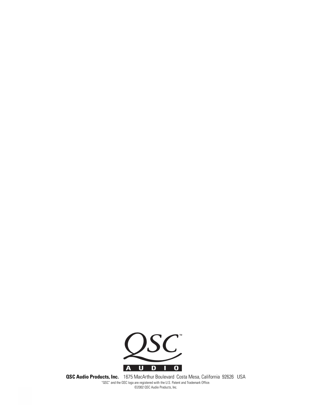 QSC Audio 6.0 II user manual 