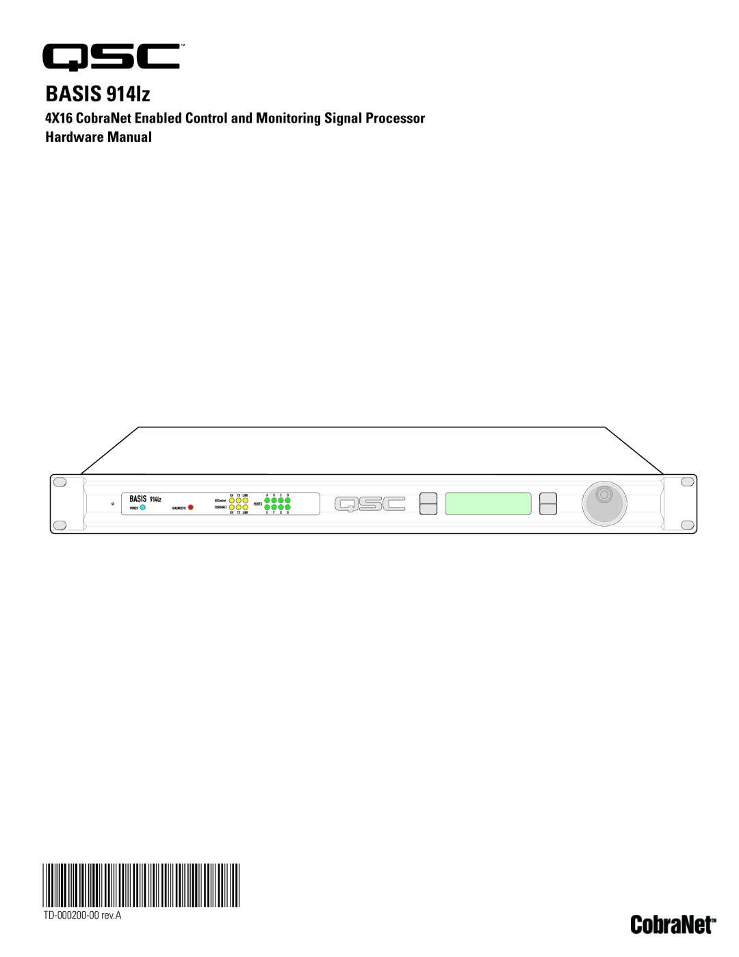 QSC Audio 914LZ manual TD-000200-00 
