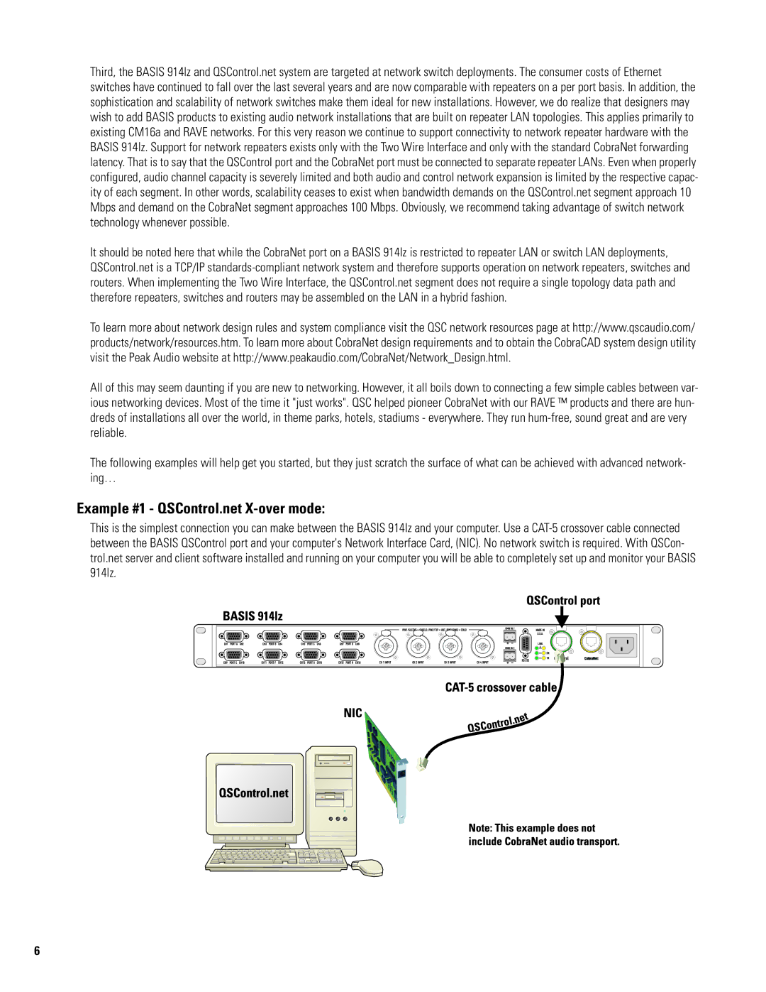 QSC Audio 914LZ manual Example #1 QSControl.net X-over mode 