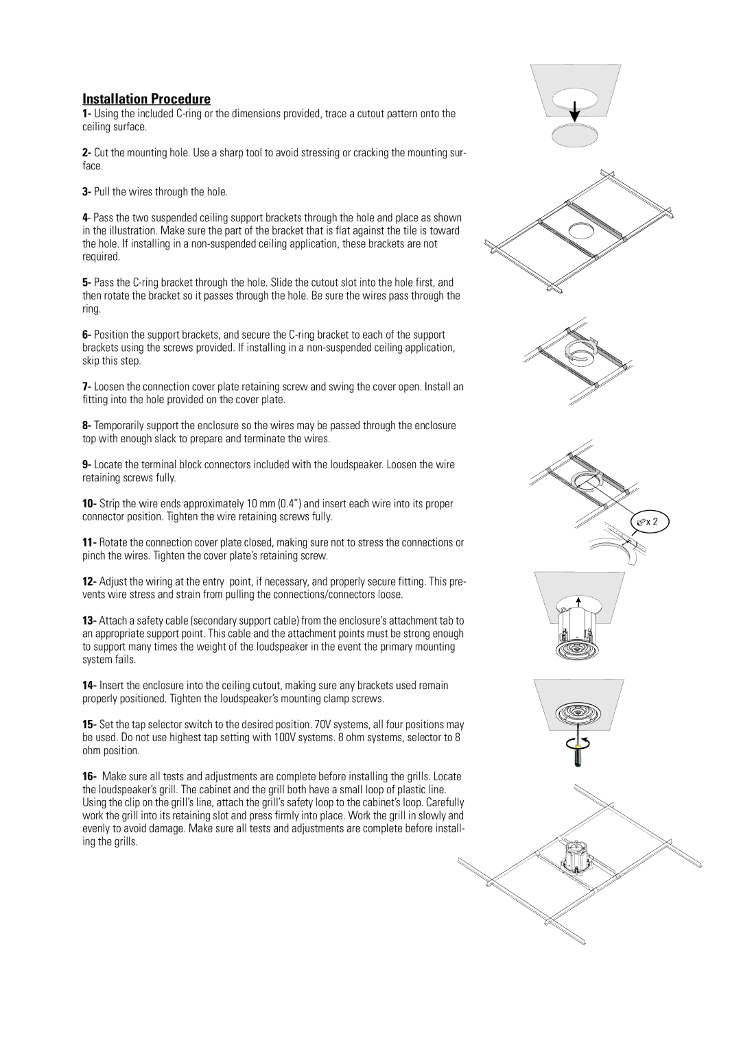 QSC Audio AD-C42T user manual Installation Procedure 