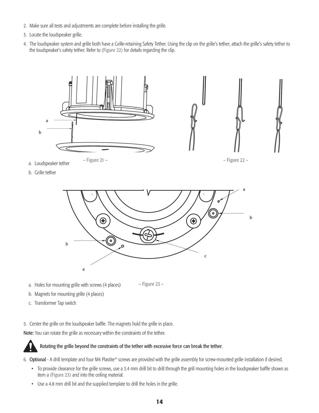 QSC Audio AD-C821, AD-C820, AD-C1200 user manual Magnets for mounting grille 4 places Transformer Tap switch 