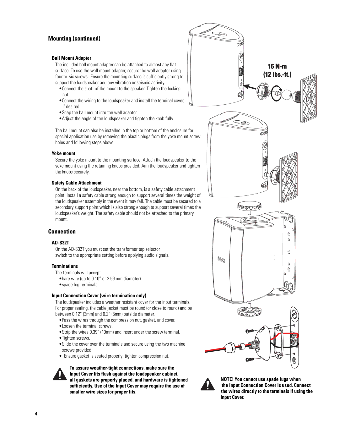 QSC Audio AD-S32T manual Connection 