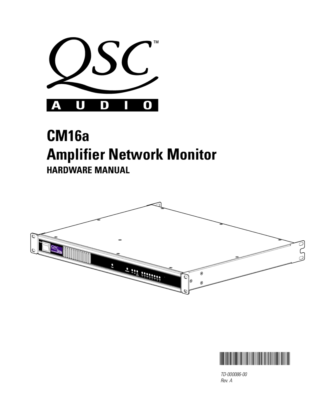 QSC Audio manual CM16a Amplifier Network Monitor 