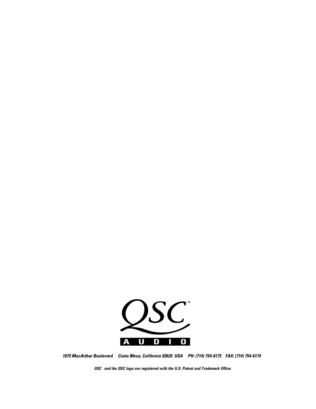 QSC Audio CM16a manual 