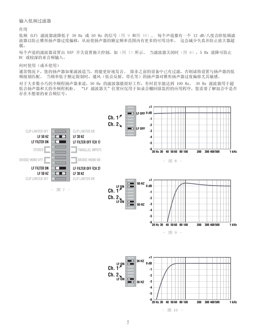 QSC Audio CMX 2000V user manual 输入低频过滤器 