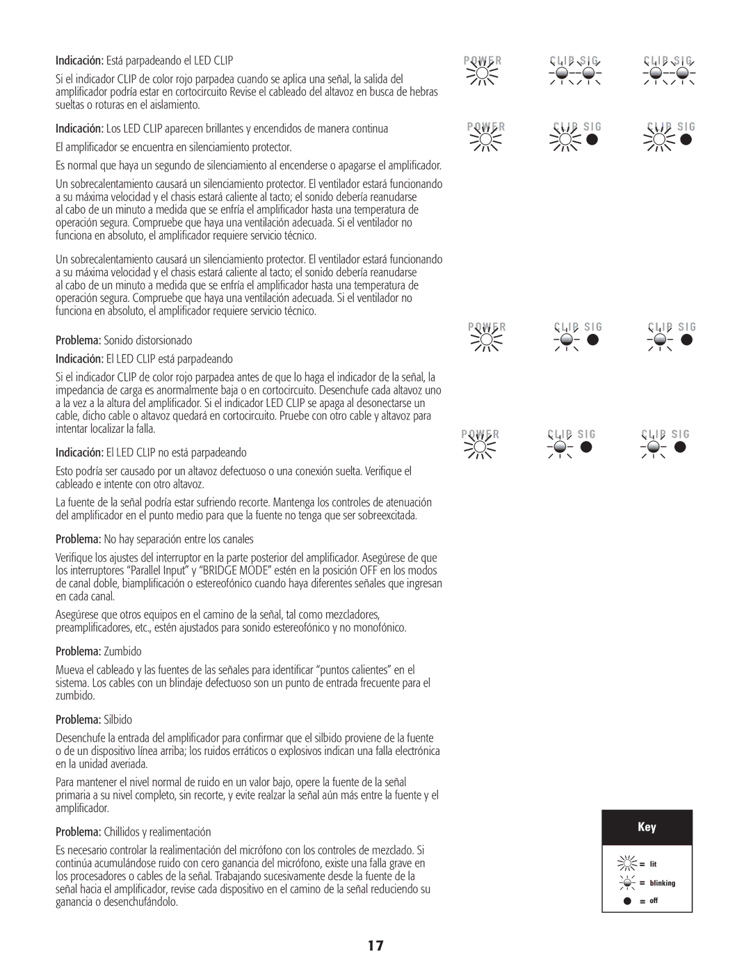 QSC Audio CMX 2000V user manual Problema No hay separación entre los canales 