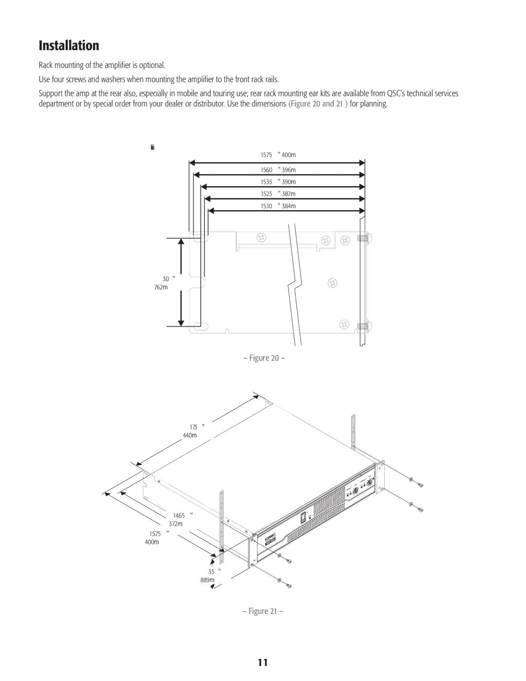 QSC Audio CMX 800V, CMX 300V, CMX 500V user manual Installation 