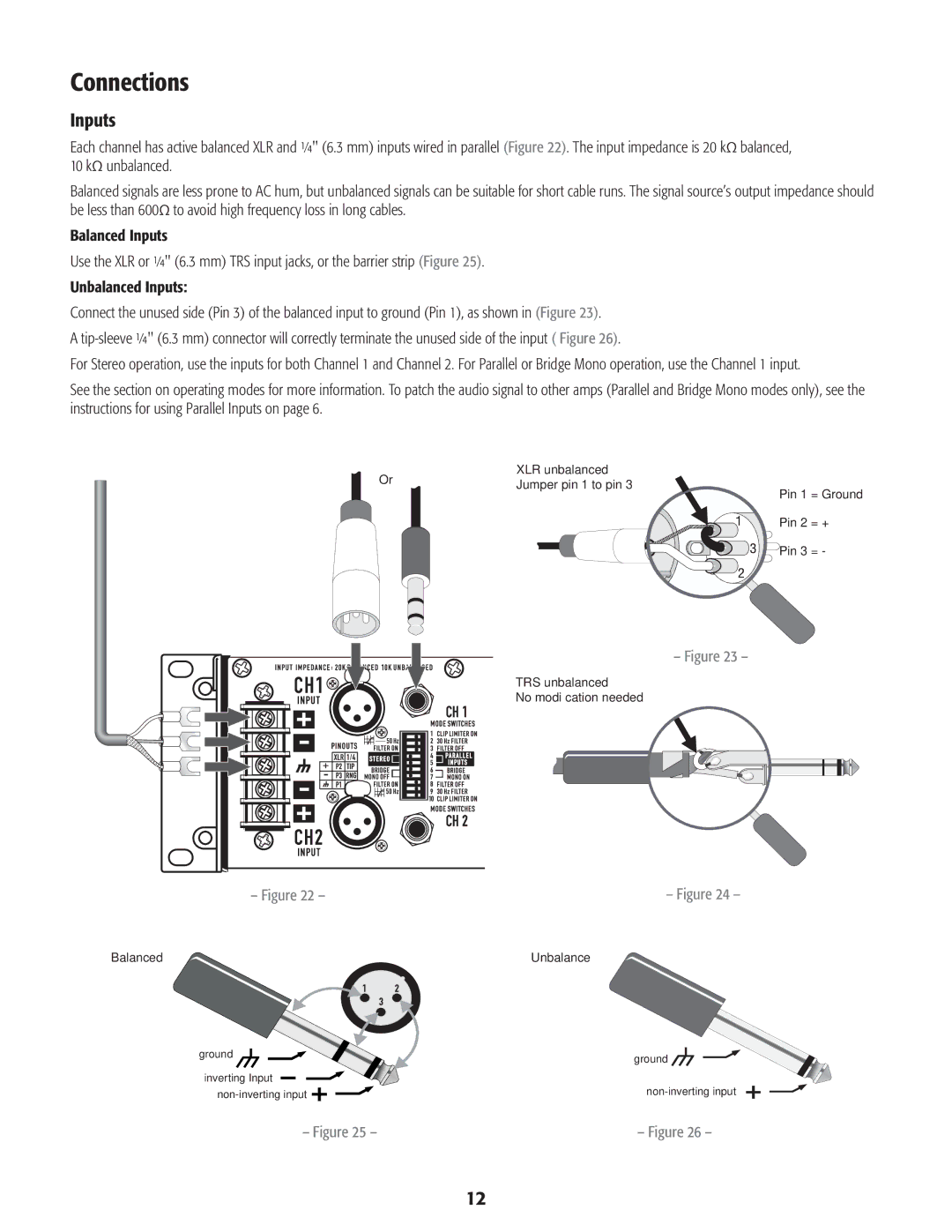 QSC Audio CMX 300V, CMX 800V, CMX 500V user manual Connections, Inputs 