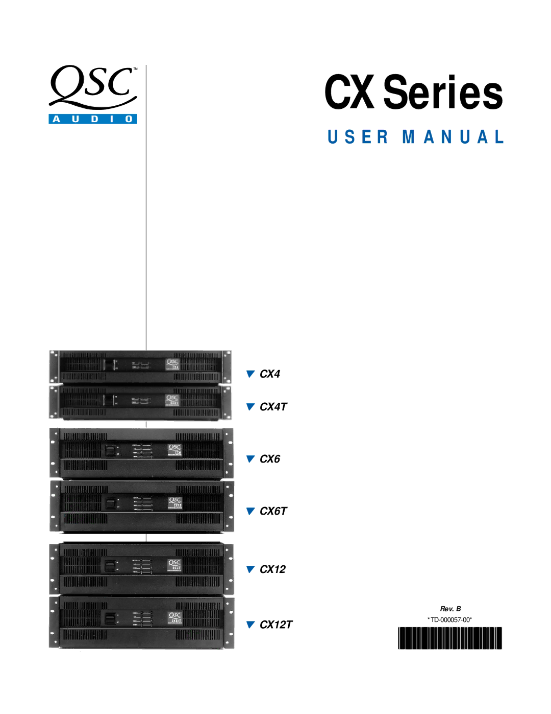 QSC Audio CX Series user manual 