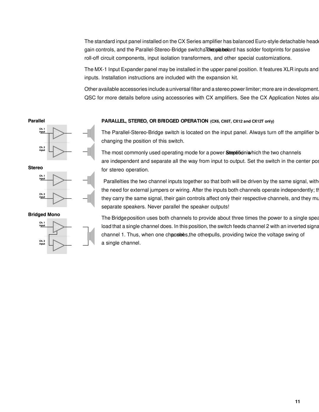 QSC Audio CX Series user manual 