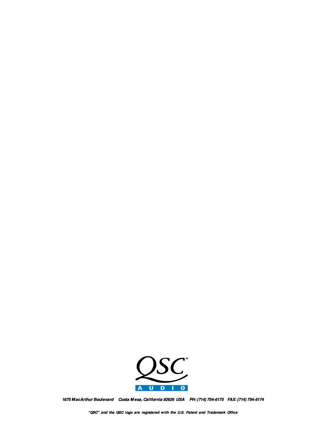 QSC Audio CX Series user manual 
