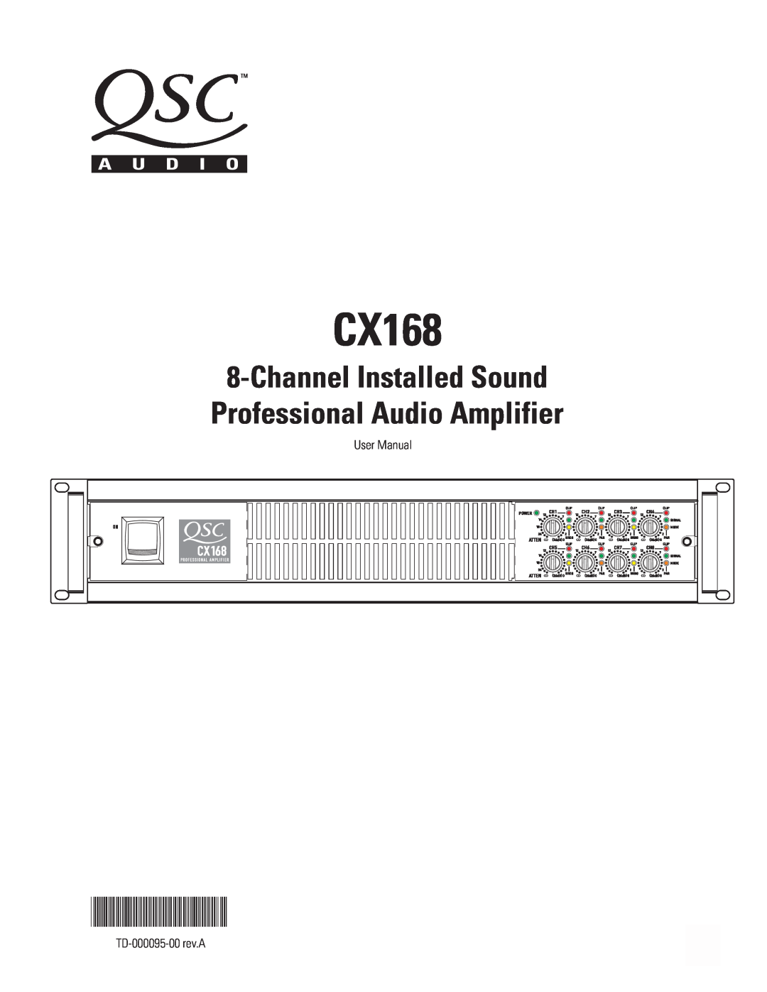 QSC Audio CX168 user manual TD-000095-00 