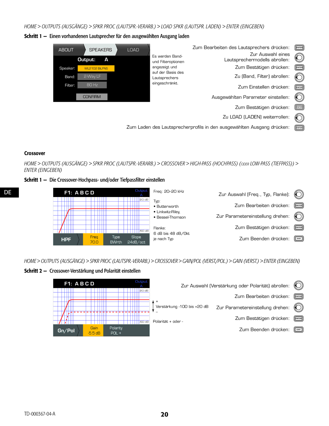 QSC Audio CXD4.3, CXD4.2, CXD4.5 manual Enter Eingeben 