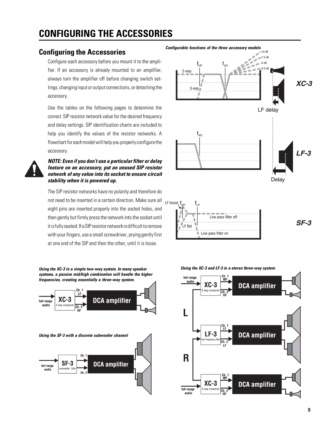 QSC Audio DCA Series user manual Configuring the Accessories 