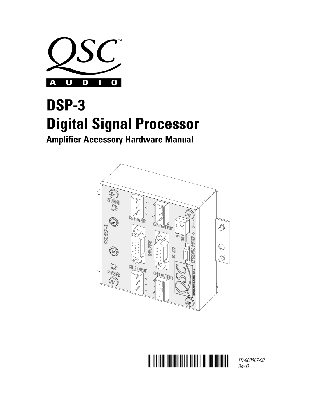 QSC Audio DSP-3 manual Amplifier Accessory Hardware Manual 