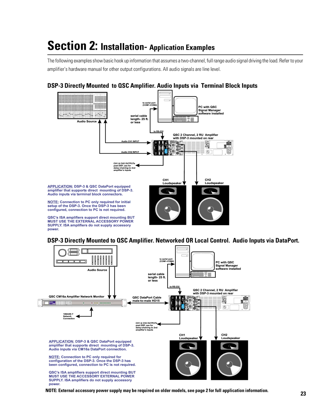 QSC Audio DSP-3 manual Installation- Application Examples 