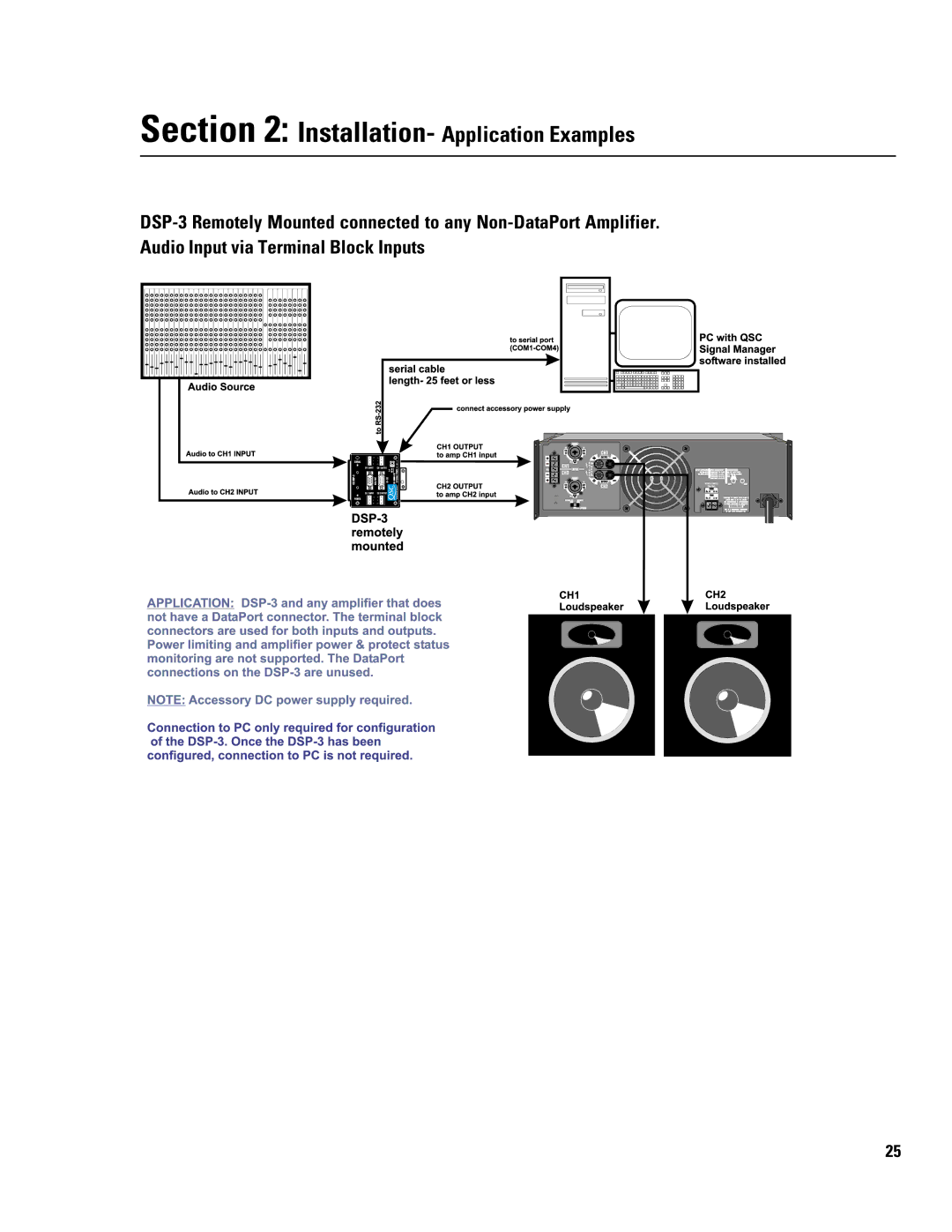 QSC Audio DSP-3 manual Installation- Application Examples 