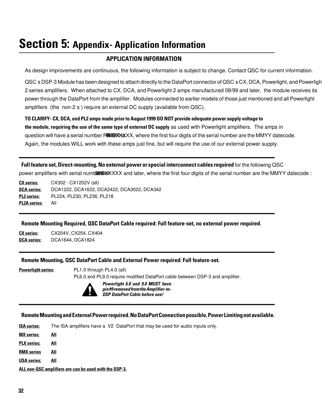 QSC Audio DSP-3 manual Appendix- Application Information 