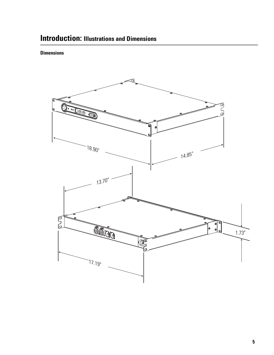 QSC Audio DSP-30 manual Introduction Illustrations and Dimensions 