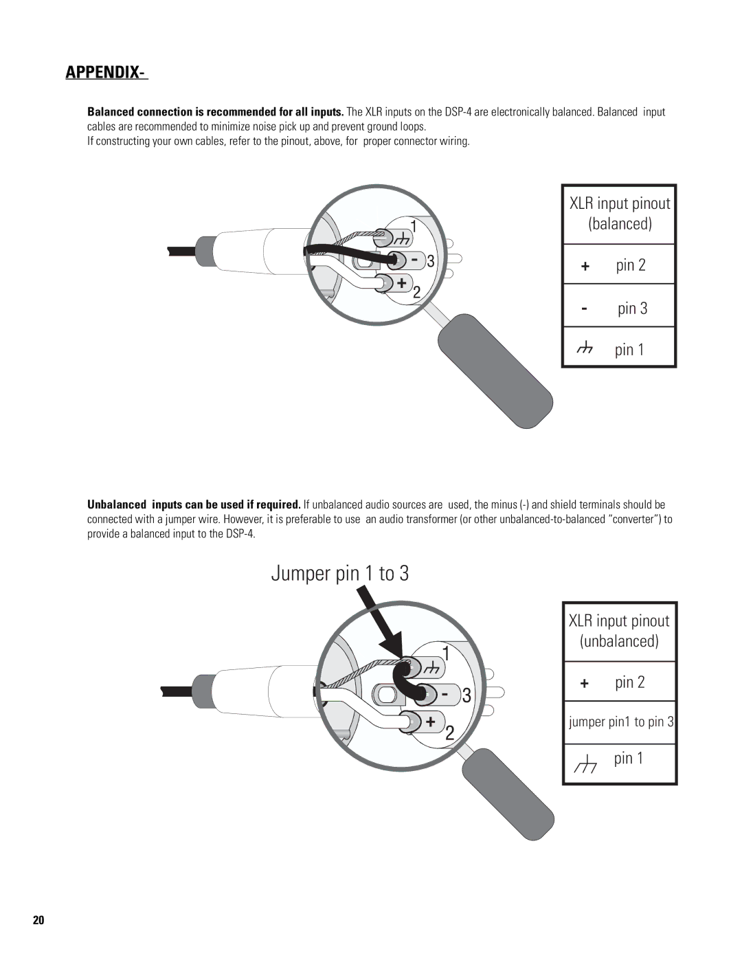 QSC Audio DSP-4 manual Jumper pin 1 to 