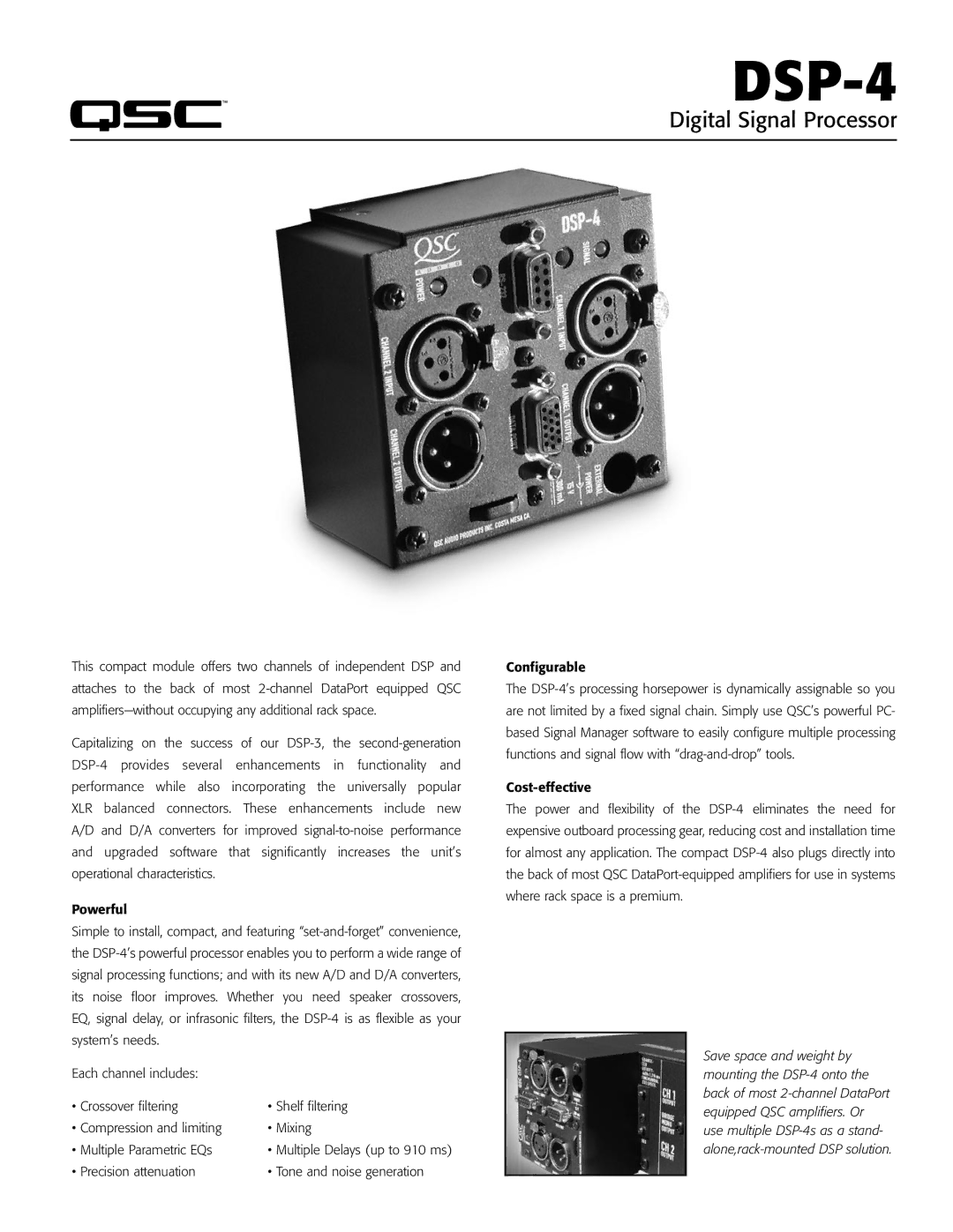 QSC Audio DSP-4 manual 