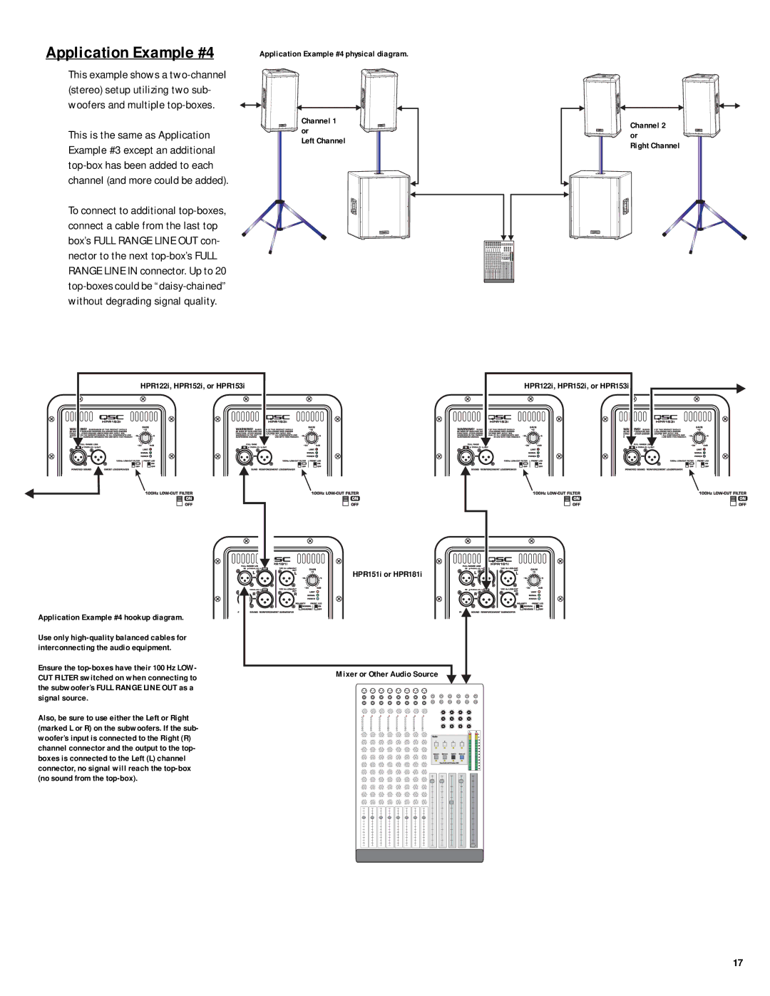 QSC Audio HPR122i, HPR152i, HPR153i, HPR151i, HPR181i user manual Application Example #4 