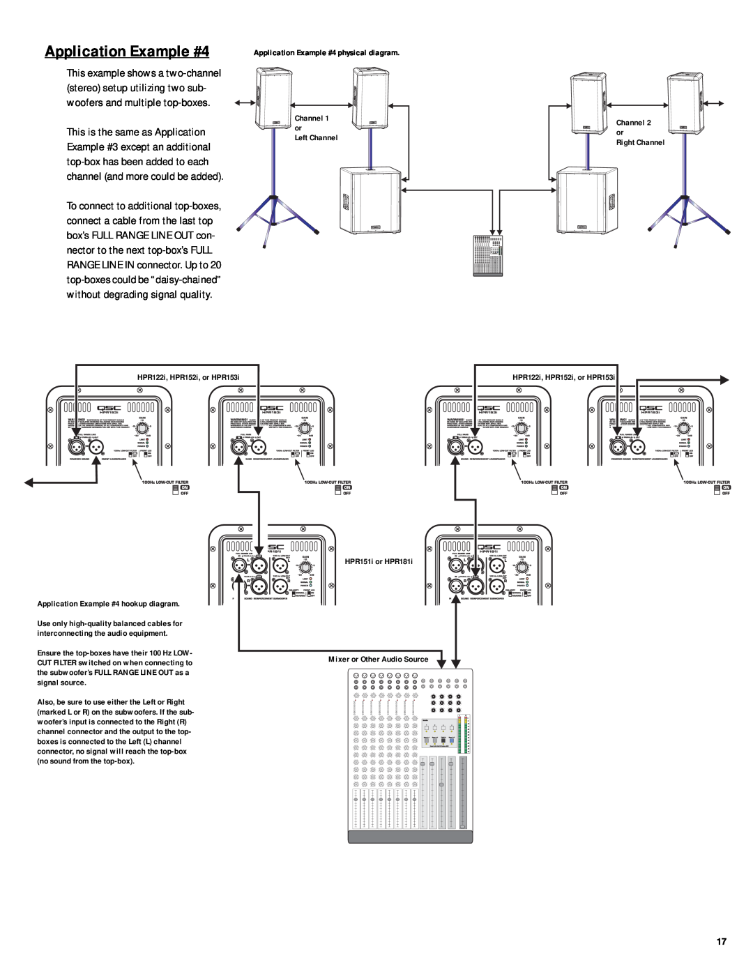 QSC Audio HPR122i, HPR152i, HPR153i, HPR151i, HPR181i user manual Application Example #4 physical diagram 