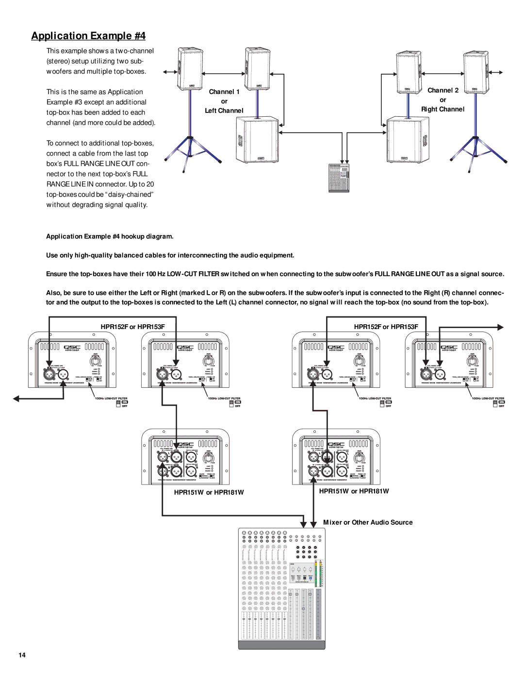 QSC Audio HPR181W, HPR153F, HPR151W, HPR152F user manual Application Example #4 