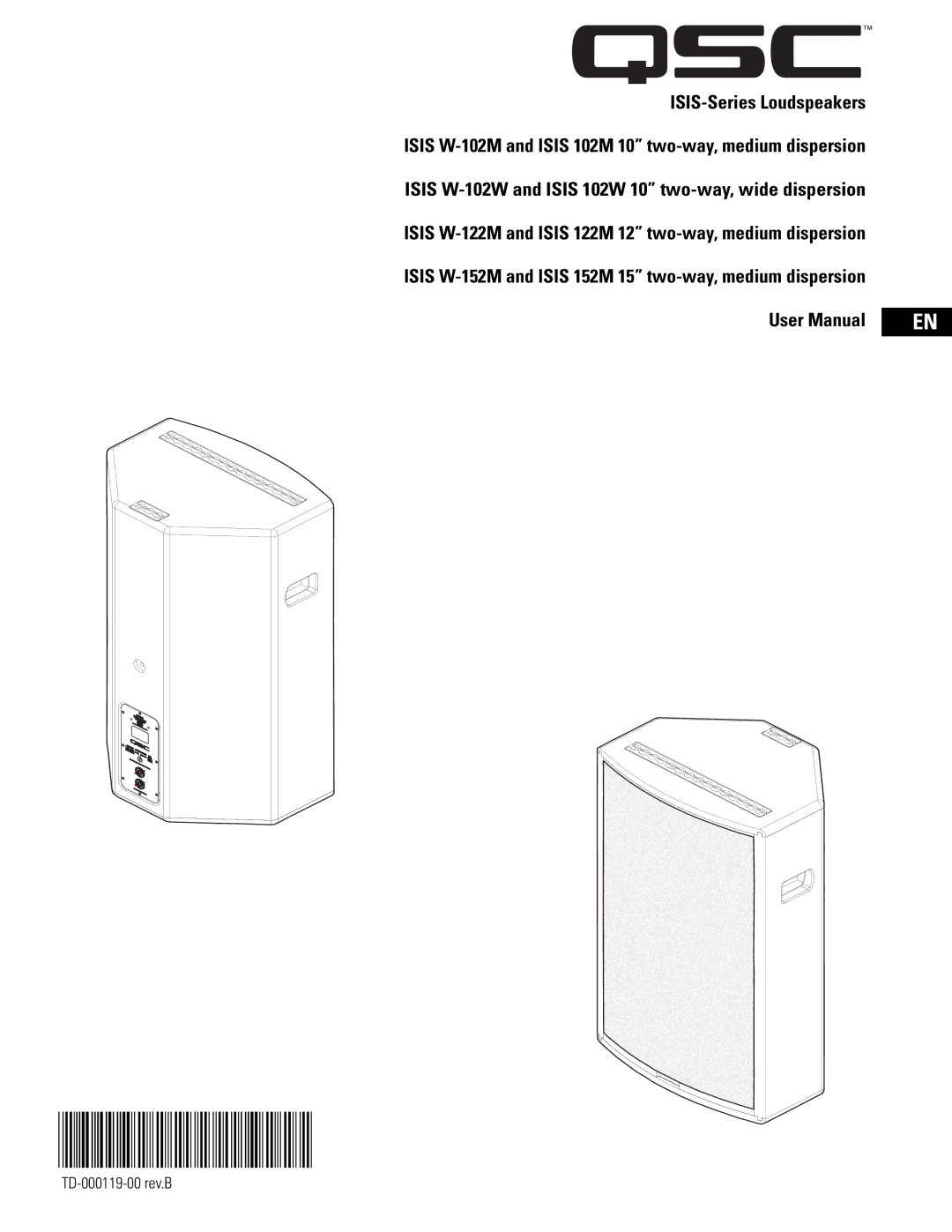 QSC Audio ISIS Series user manual TD-000119-00 