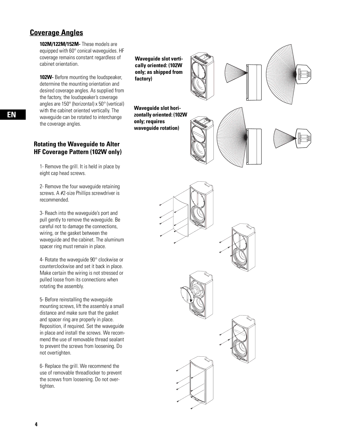 QSC Audio ISIS Series user manual Coverage Angles 