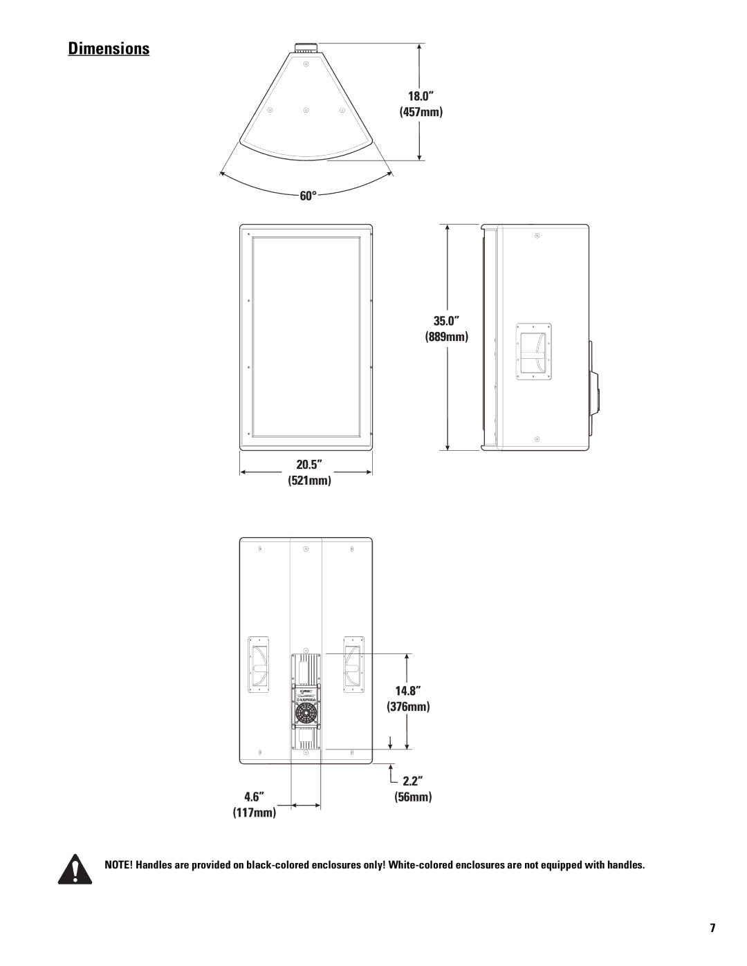 QSC Audio MD-FP122/94r, MD-FP122/64r user manual Dimensions 