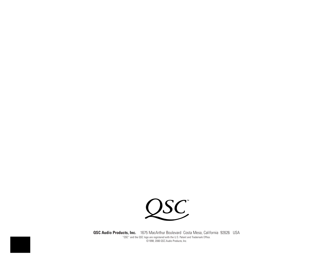 QSC Audio PL-1.4, PL-2.4MB, PL-1.8, PL-1.5X, PL-1.6HVX, PL-2.0HV, PL-1.0HV user manual 