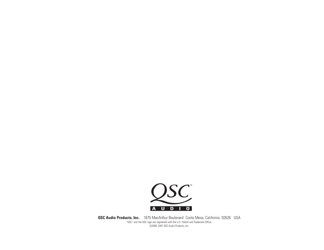 QSC Audio PL224A, PL230A, PL218A, PL236A user manual 