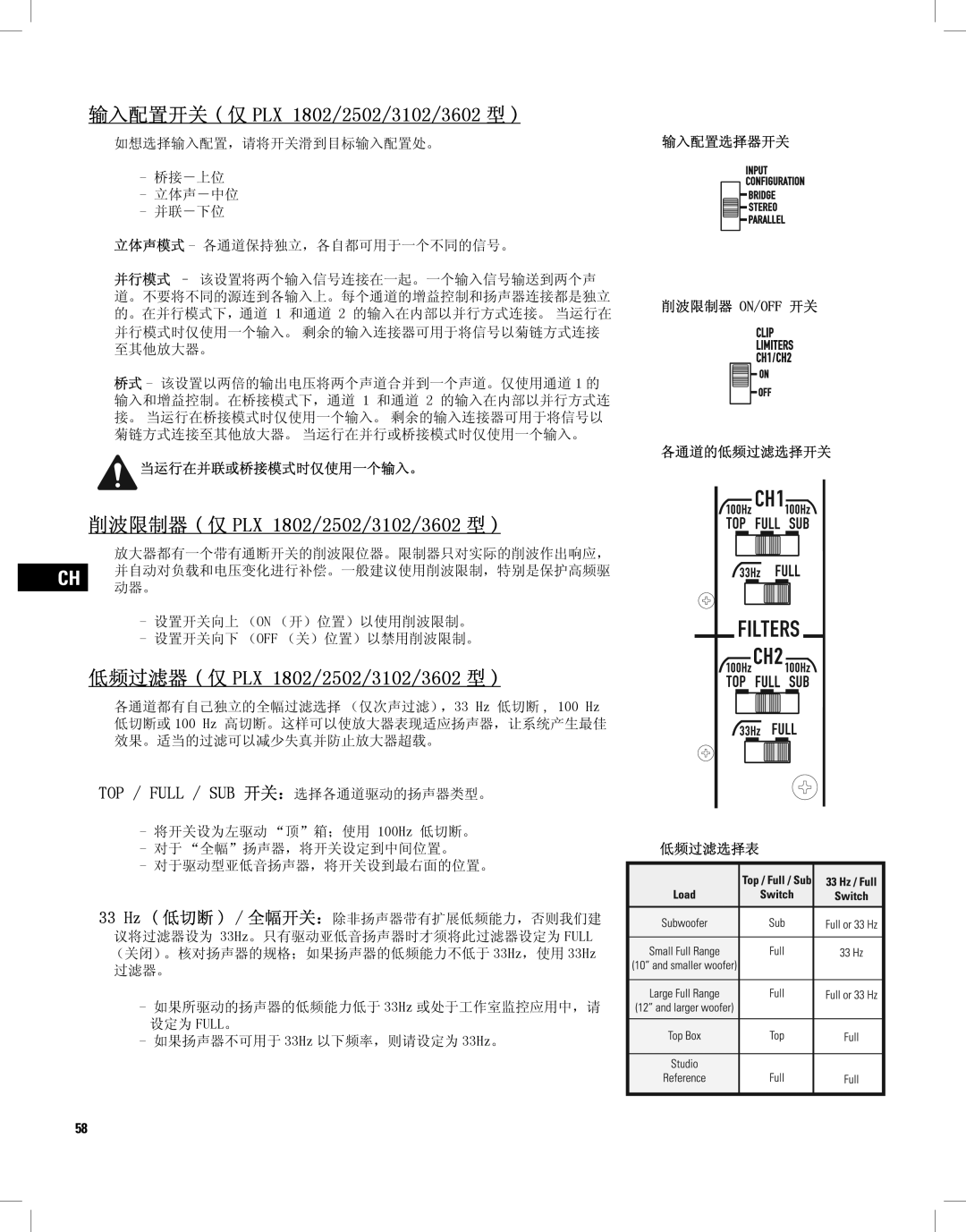 QSC Audio PLX3102, PLX1804, PLX2502, PLX1802, PLX3602 user manual , 7238//68%, , 212 