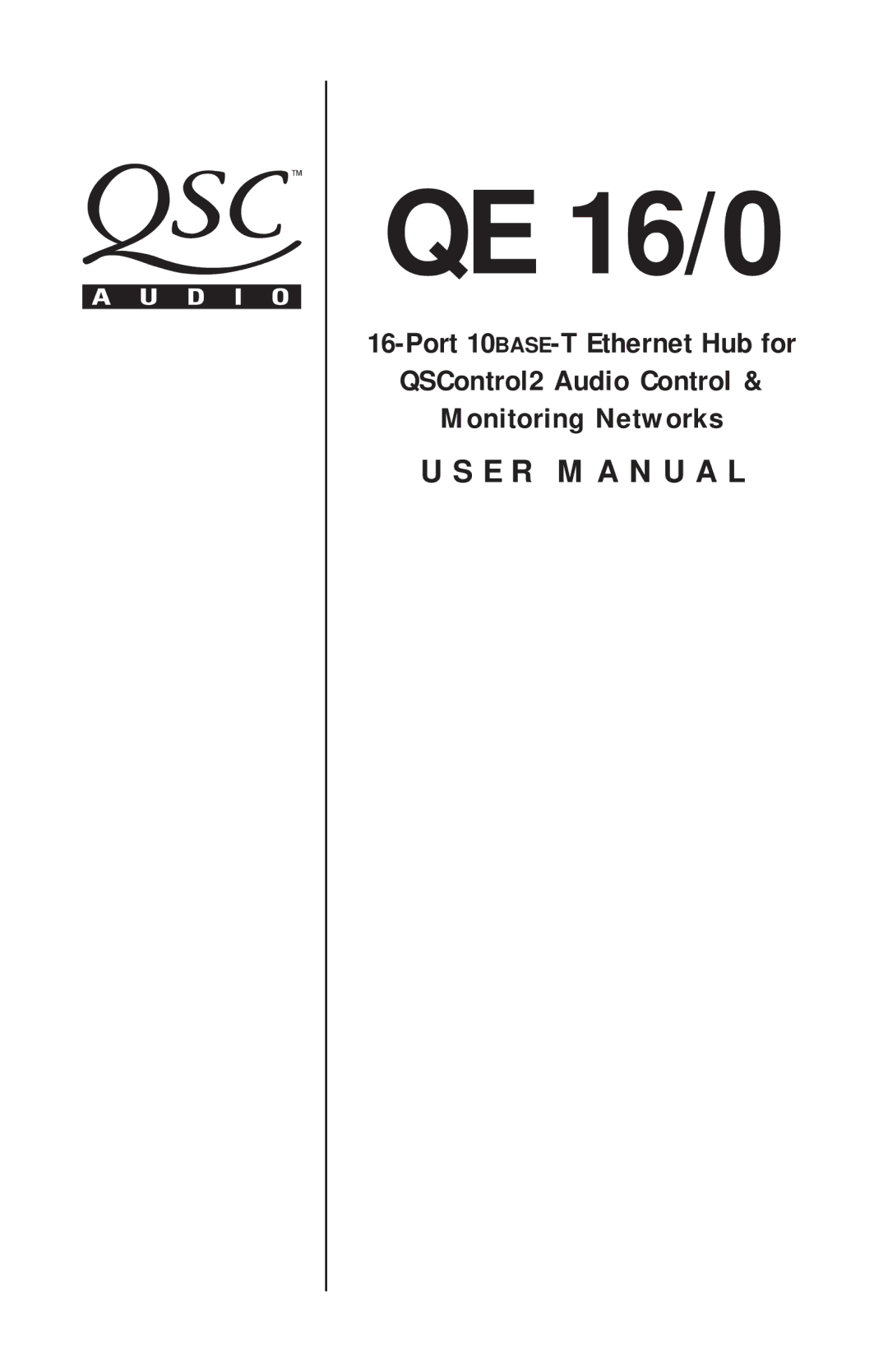 QSC Audio QE 16/0 user manual 