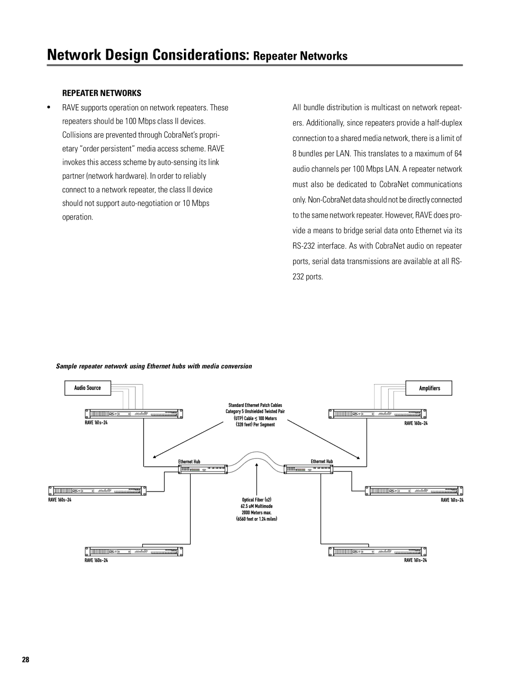 QSC Audio S series user manual Network Design Considerations Repeater Networks 