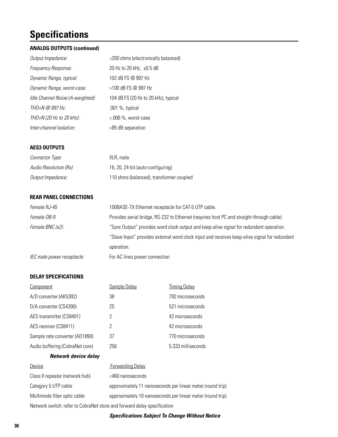 QSC Audio S series user manual Rear Panel Connections 