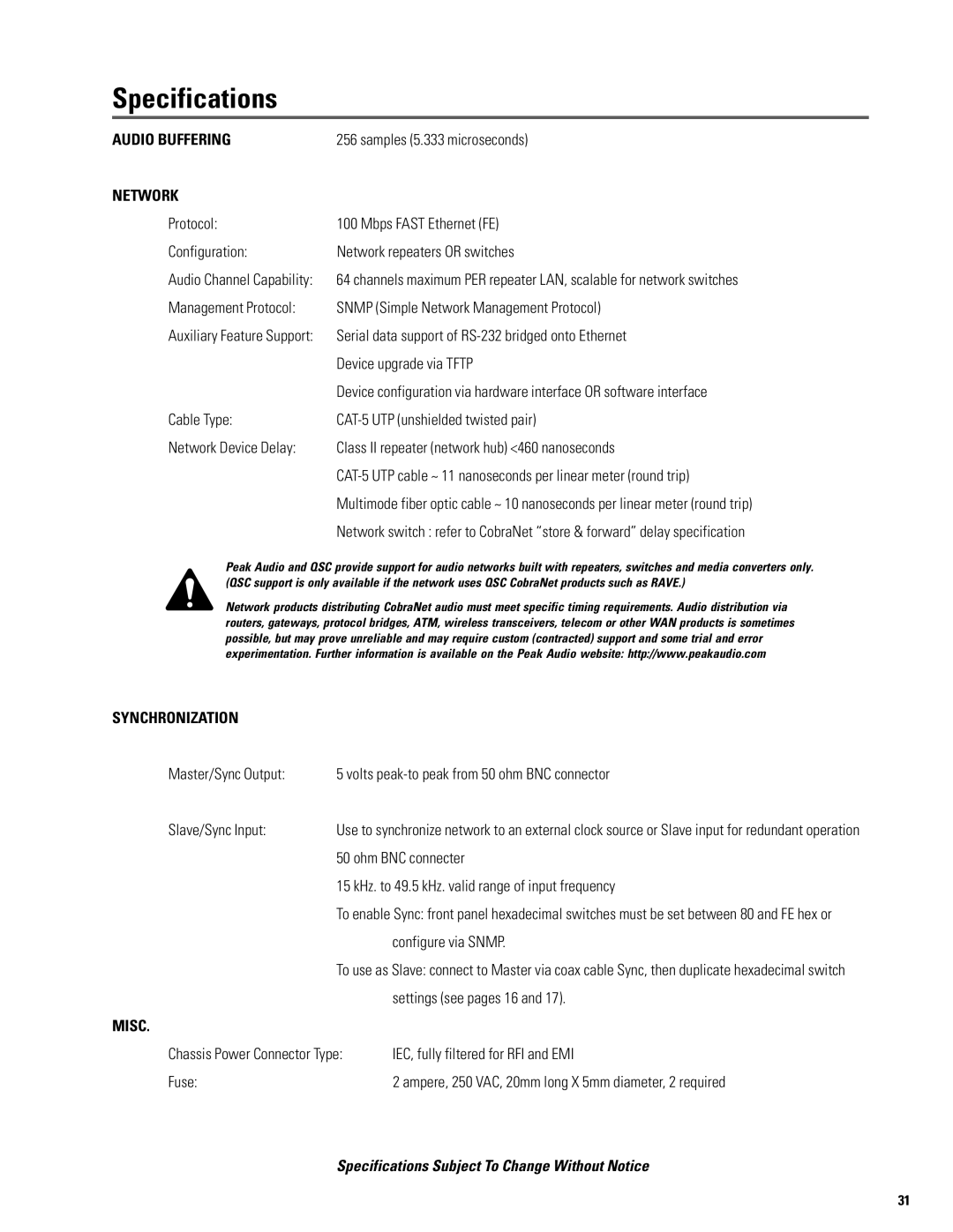 QSC Audio S series user manual Audio Buffering 