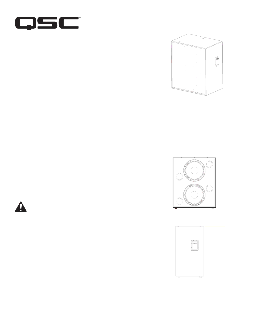 QSC Audio SC-322 LF-3215Low Frequency Loudspeaker Introduction, Mounting points for mid- high or high frequency system 