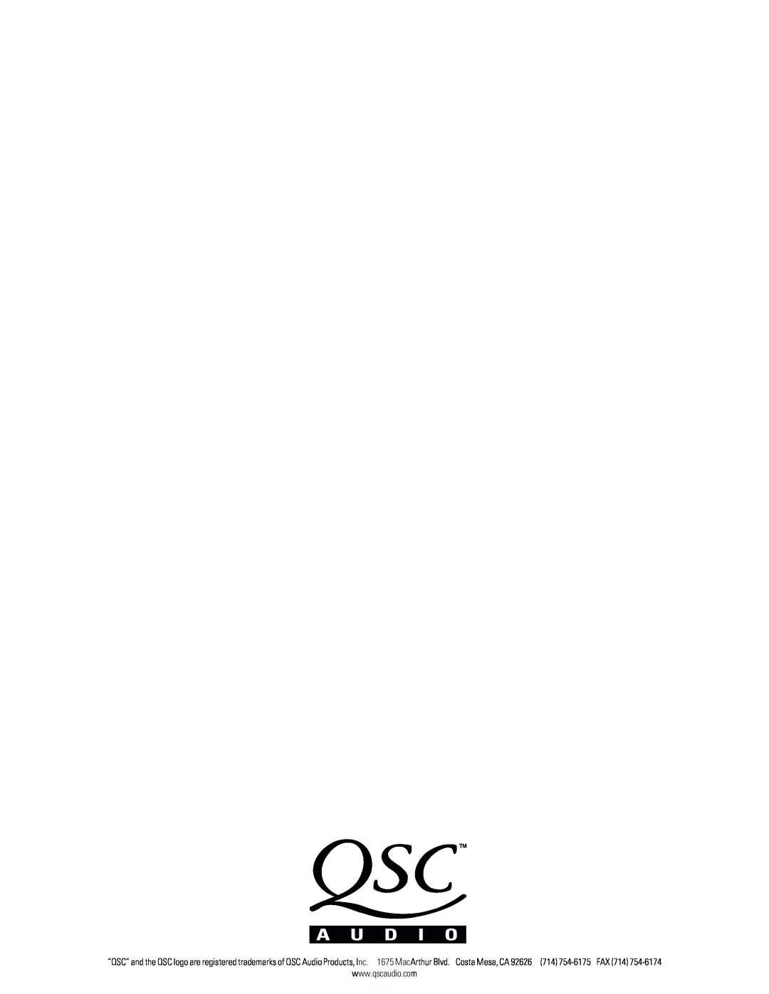 QSC Audio SPA-3 owner manual 
